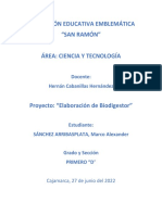 FABRICACIÓN DE BIODIGESTOR PARA PRODUCIR BIOGÁS A PARTIR DE RESIDUOS ORGÁNICOS