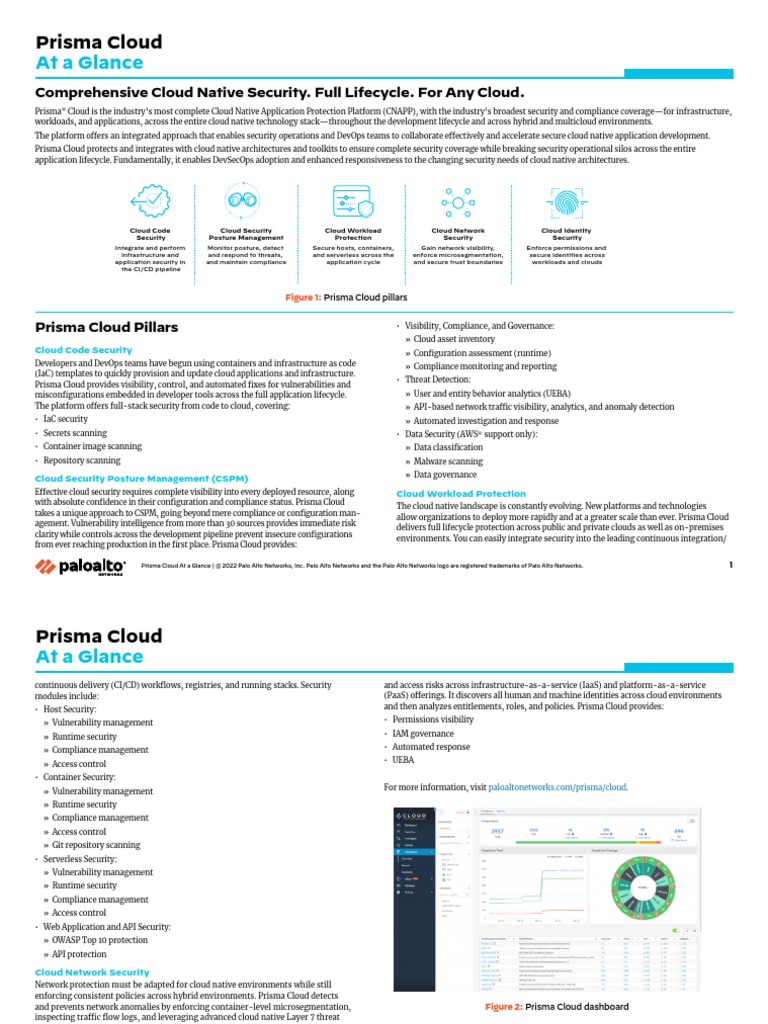 At A Glance: Prisma Cloud | PDF | Cloud Computing | Platform As A Service