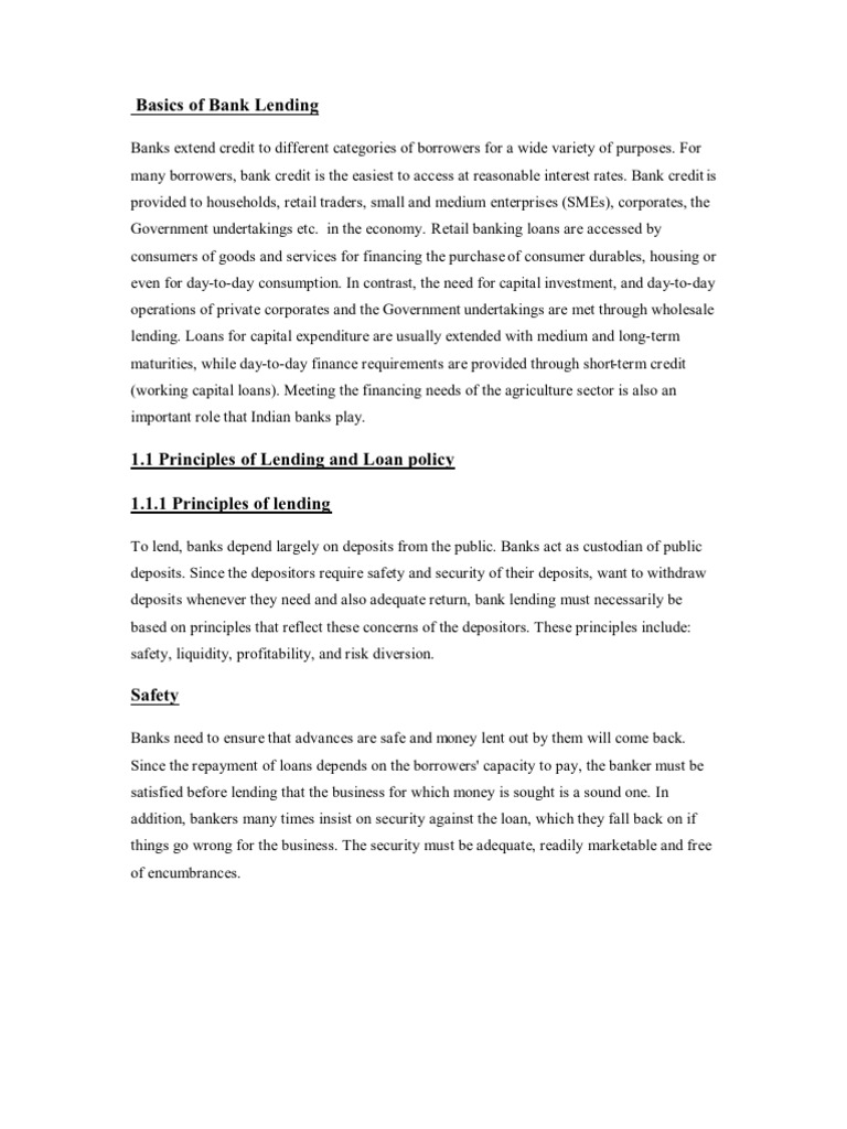 Understanding Bank Lending Basics | PDF | Business