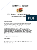 Medford Public Schools: 2011 Summer Reading Assignment