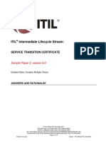 ITIL Intermediate Lifecycle ServiceTransitionSample2 ANSWERSandRATIONALES v6.0