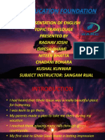 Presentation of English