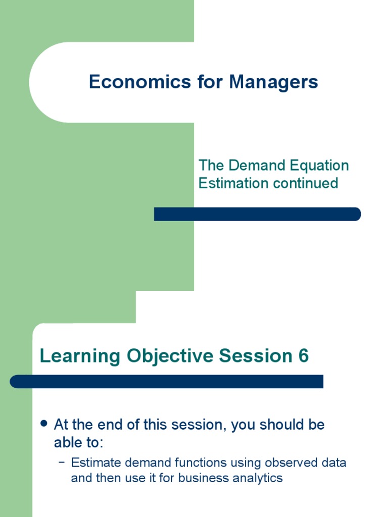 Demand Estimation for Managers | PDF | Regression Analysis | Dependent ...