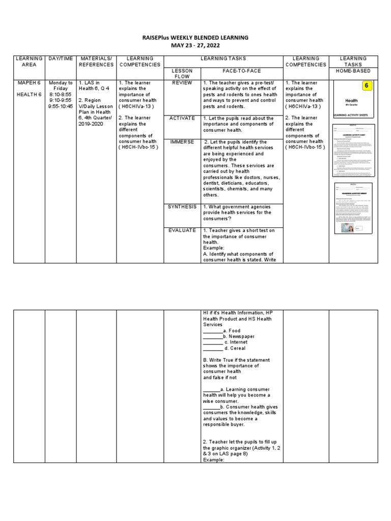 Weekly Blended Learning | PDF | Learning | Teachers