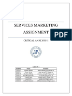 Services Marketing Assignment: Critical Analysis 1
