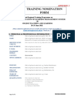 Appendix 2 - Training Nomination Form (Virtual)