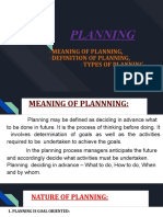Planning: Meaning of Planning, Definition of Planning, Types of Planning