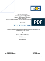 MBA - III - IB - Sanket Selmokar - Export Pricing
