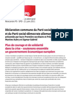 Declaration Commune PS/SPD  21 juin