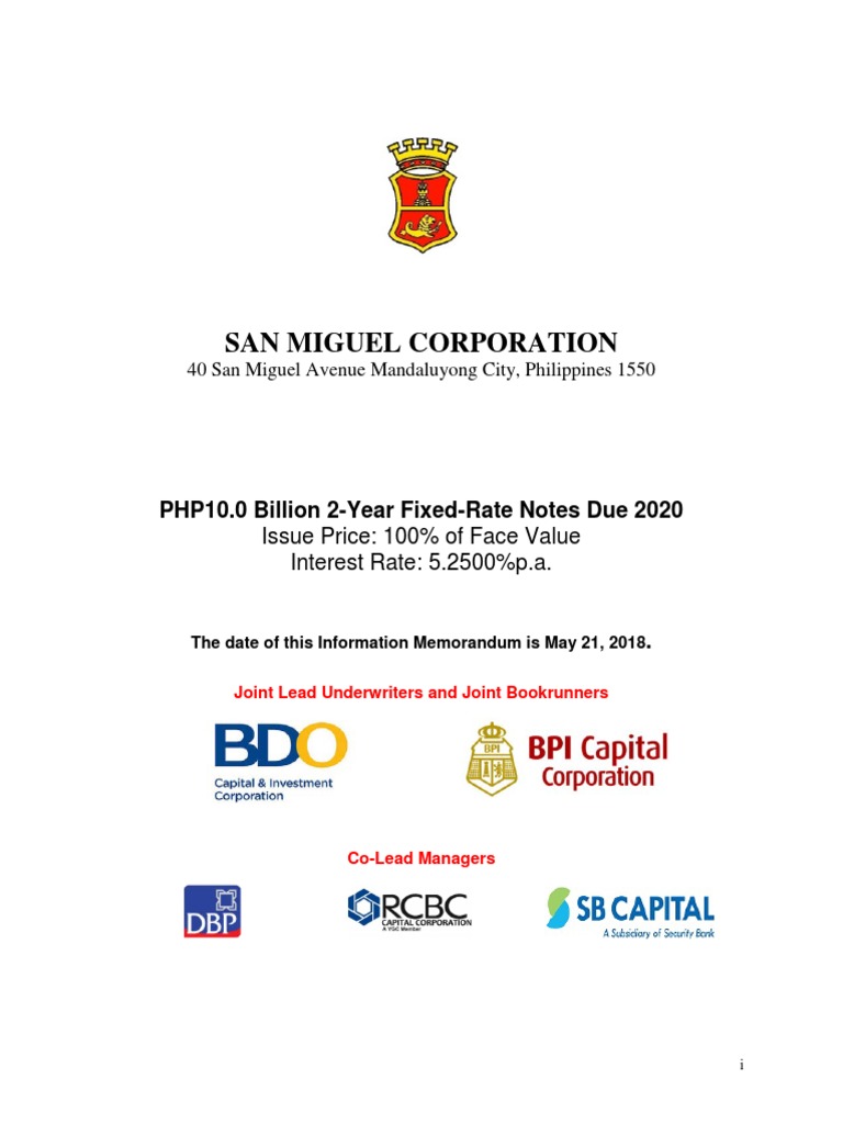 SMC PHP10B Fixed-Rate Notes Memo | PDF | Debt | Audit