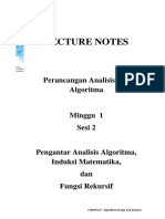 Session 2 - Introduction To Analysis Algorithm, Mathematical Induction, and Recursive Function
