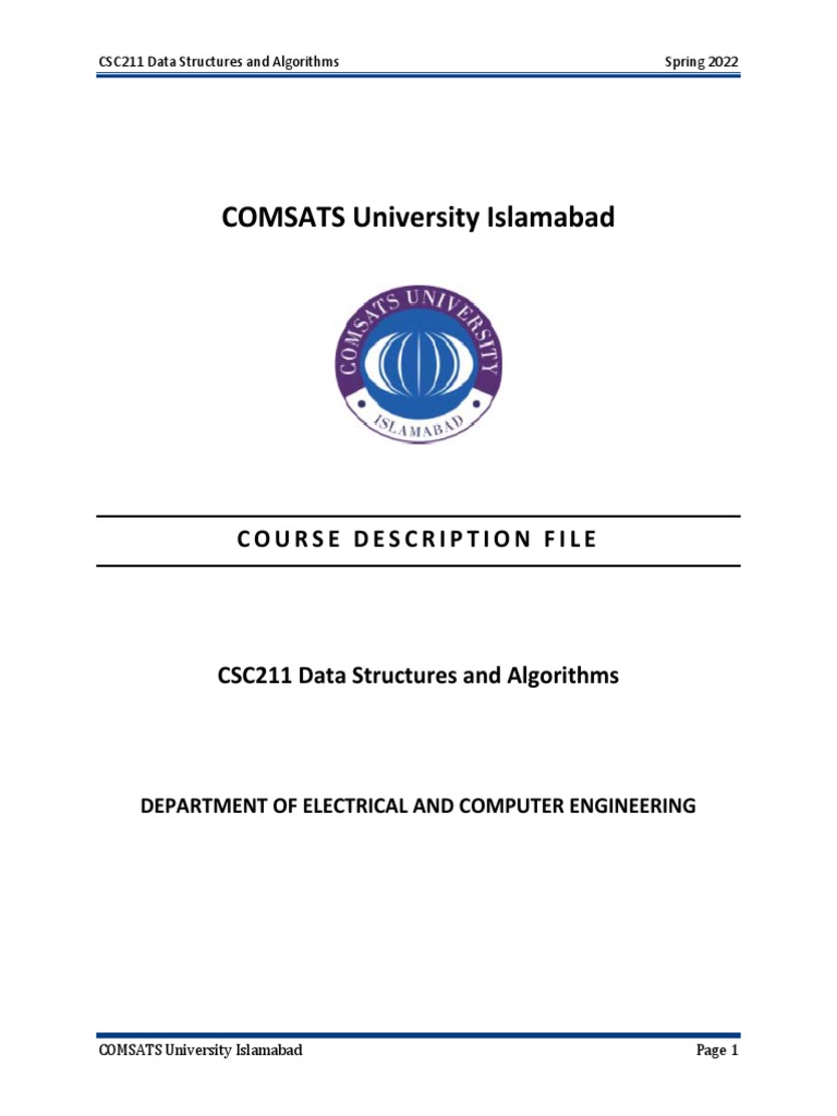 CSC211 Data Structures and Algorithms | PDF | Algorithms | Data Structure