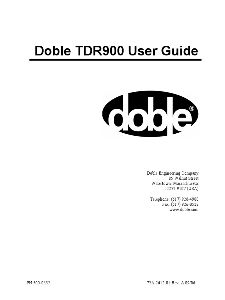 Doble tdr900 User Guide | PDF | High Voltage | Electric Arc