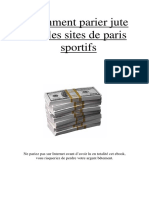 Comment Parier Juste Sur Les Sites de Paris Sportifs