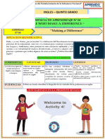 Experiencia de Aprendizaje 4 - Actividad - N° 04 - 5to Grado - Ingles - 00001