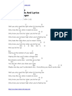 Let Her Go Tab Chords and Lyrics by Passenger