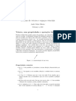 Resumo sobre vetores, propriedades, operações e sistemas de coordenadas