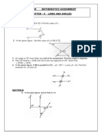 CLASS-IX MATHEMATICS ASSIGNMENT CHAPTER ON LINES AND ANGLES