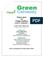 Project Report On Voltage Stabilizer Level-1, Semester-3: Course Title: Physic Lab Course Code: PHY-104