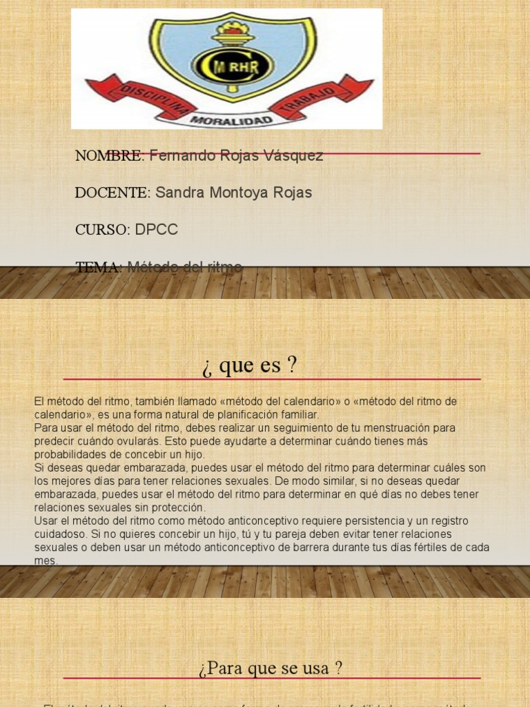 Metodo Del Ritmo | PDF | Control de la natalidad | Ciclo menstrual