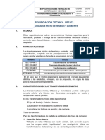 Especificación Técnica Lp2103: Transformador Mixto de Tensión Y Corriente