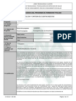 Infome Programa de Formación Titulada ESPECIALIZACION TECNICA