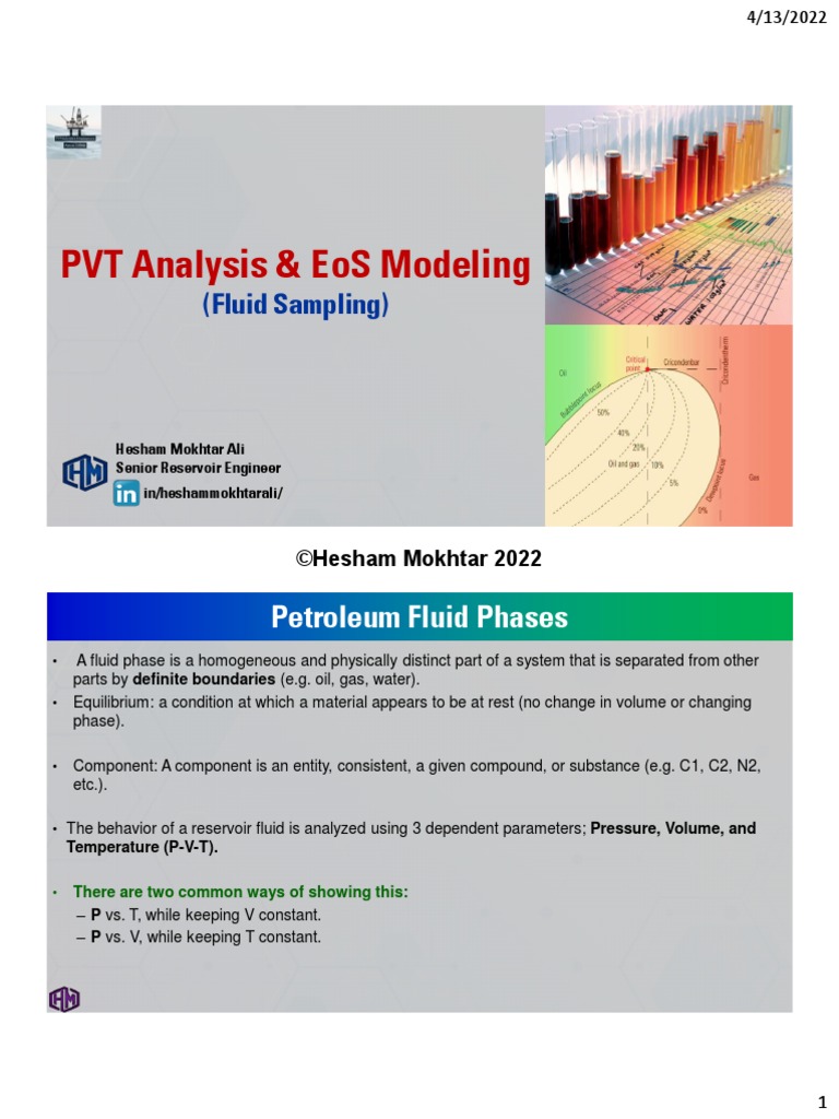 PVT Analysis & Eos Modeling: (Fluid Sampling) | PDF | Absorption ...