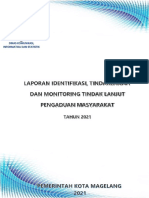 Laporan Identifikasi Tindak Lanjut Dan Monitoring Tindak Lanjut Pengaduan Masyarakat 2021