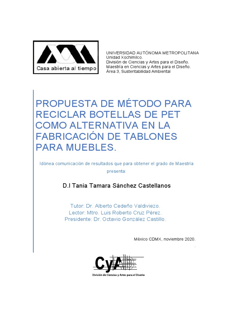 Reciclaje de Botellas PET para Muebles | PDF | El plastico | Residuos