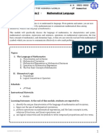 Mathematical Language: GEC 002 - Mathematics in The Modern World