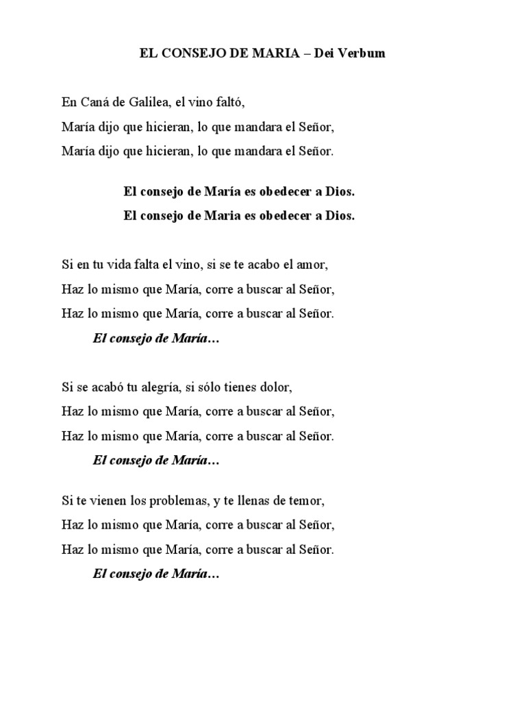 El consejo de maria dei verbum pdf