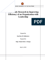Case Study Research in Improving Efficiency of An Organization With Leadership