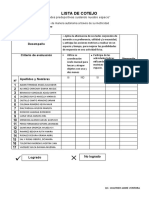 Modelo Lista de Cotejo