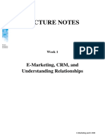 Lecture Notes: E-Marketing, CRM, and Understanding Relationships