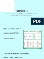 Should: Should Is Used To Express Obligations, Recommendations or Advice