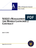 Nasa' M M L 2 C: S Anagement of THE Obile Auncher Ontract
