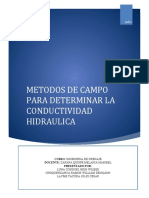 Métodos de Campo para Determinar la Conductividad Hidráulica (2022