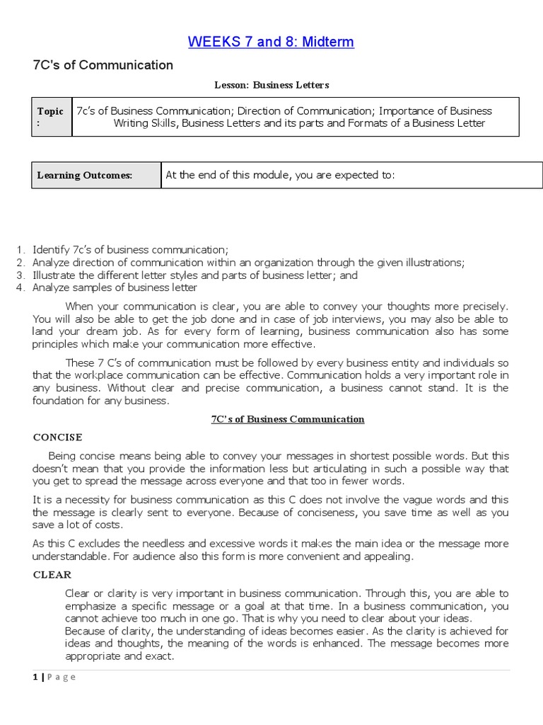 7Cs and Directions of Communication | PDF | Communication | Cognition