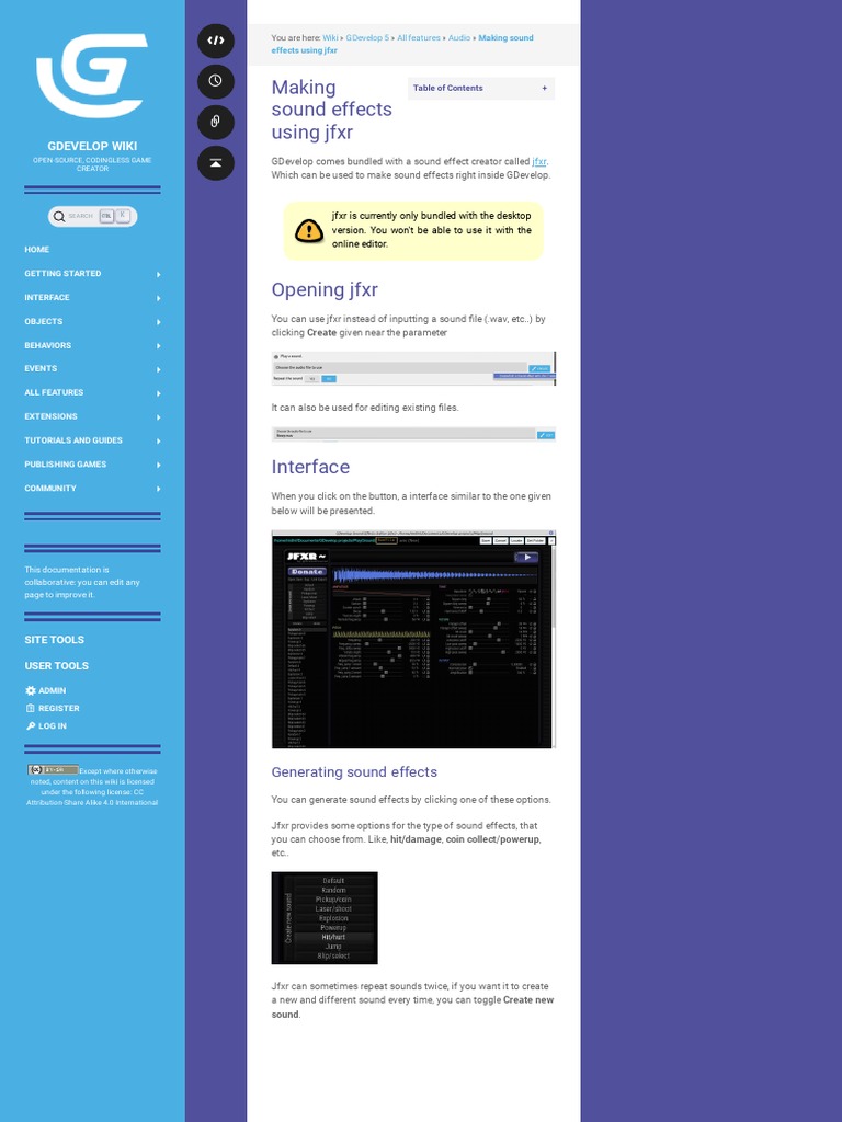 Making Sound Effects Using JFXR Gdevelop Wiki PDF Wiki System