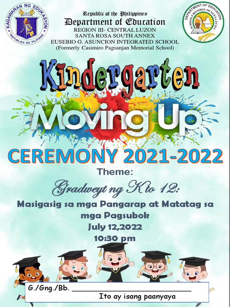 Moving Up Program For Kindergarten
