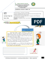 Learning Activity Sheet #1: Basic Education Department Elementary Program ACSCU-ACI Accredited SY 2021-2022