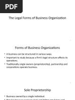 Forms of Business Organization