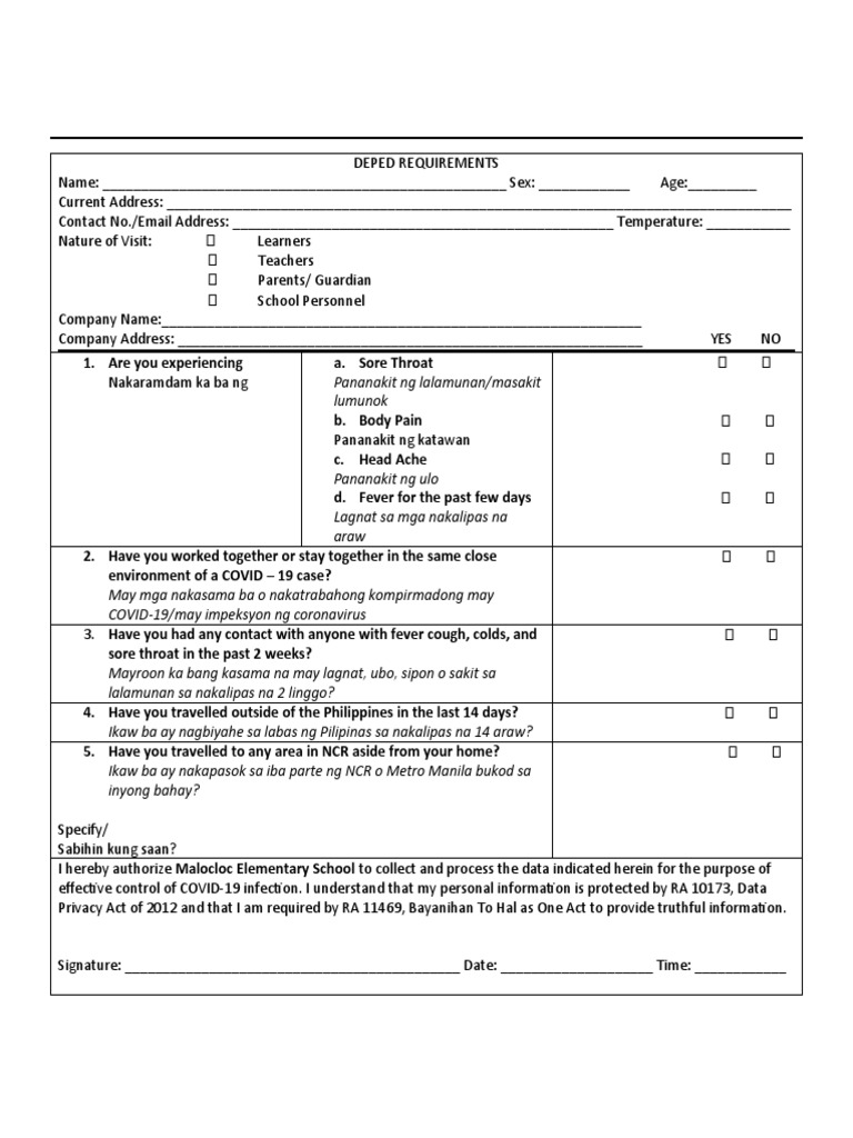 Deped Monitoring Checklist | PDF | Diseases And Disorders | Clinical ...