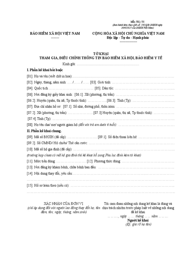Mẫu TK1 | PDF