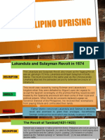 FILIPINO UPRISINGS