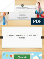 Terapia Ocupacional y Actividades de Relajación en Infantes