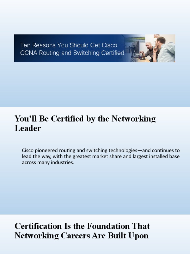 Cisco CCNA Routing & Switching Overview | PDF | Cisco Certifications ...