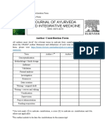 Journal of Ayurveda and Integrative Medicine: Author Contribution Form