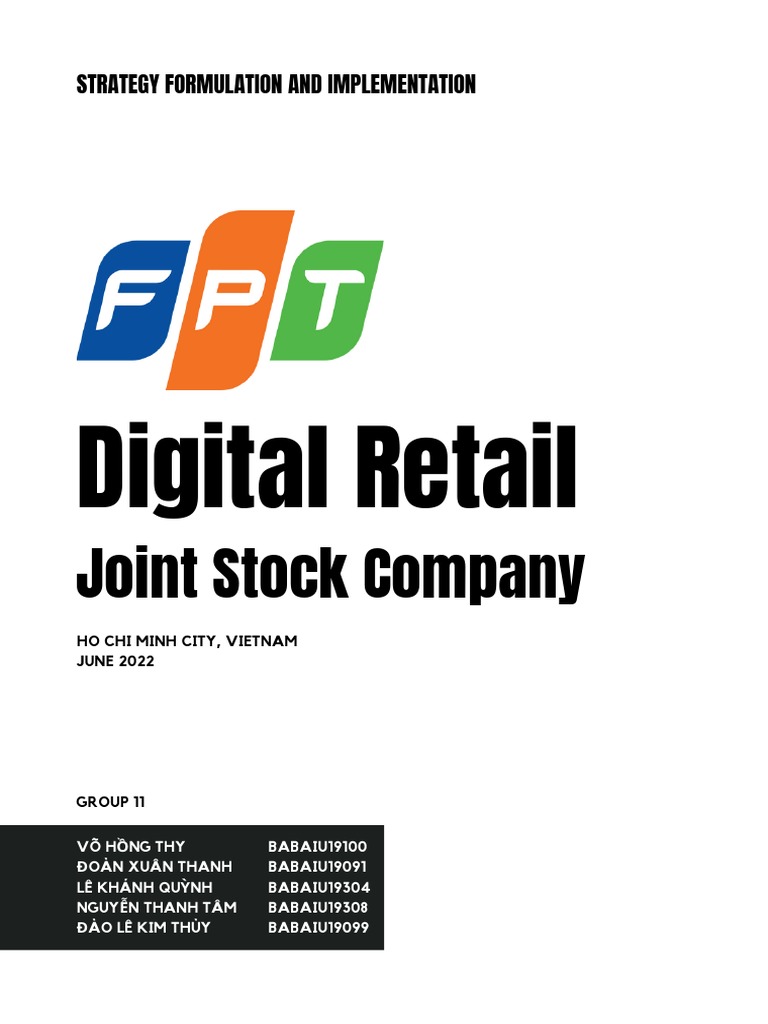 (SFI) Group Project - FPT Retail JSC - G11 | PDF | Retail | Inflation