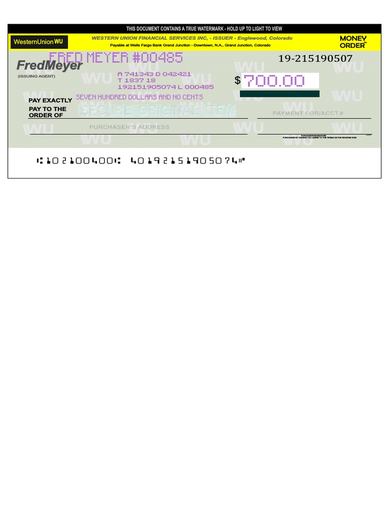 Usps Blank Money Order